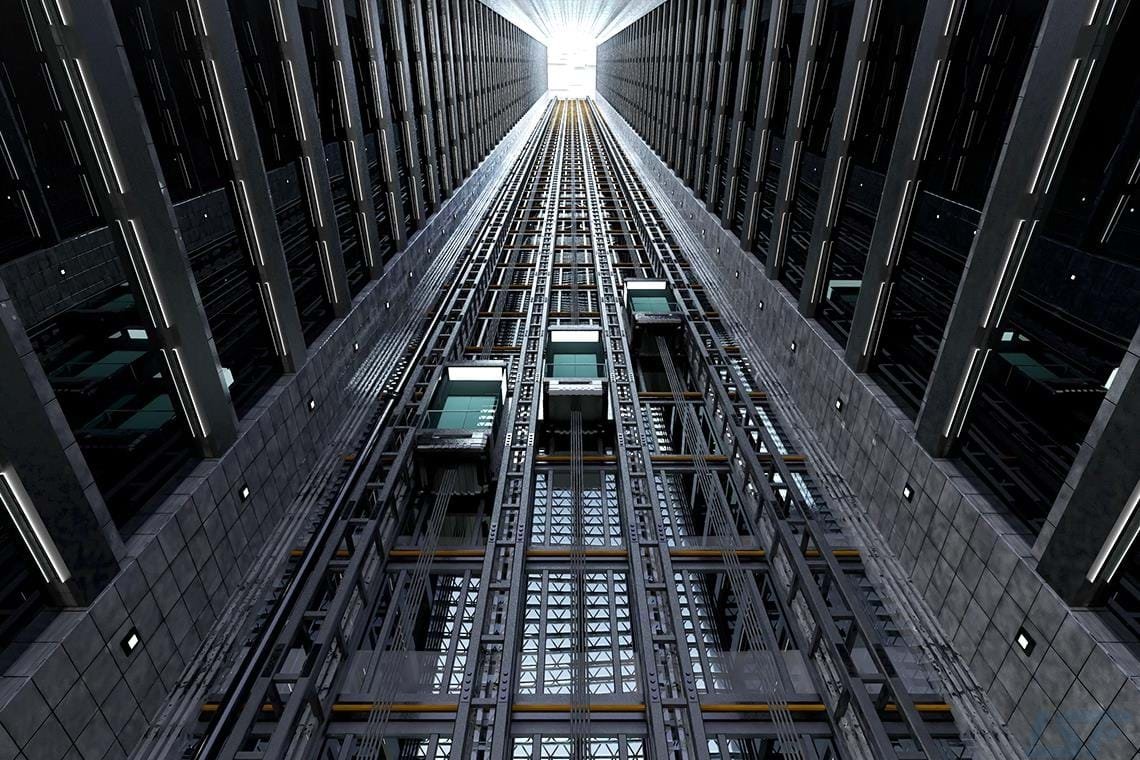 traction elevator on a tall building1